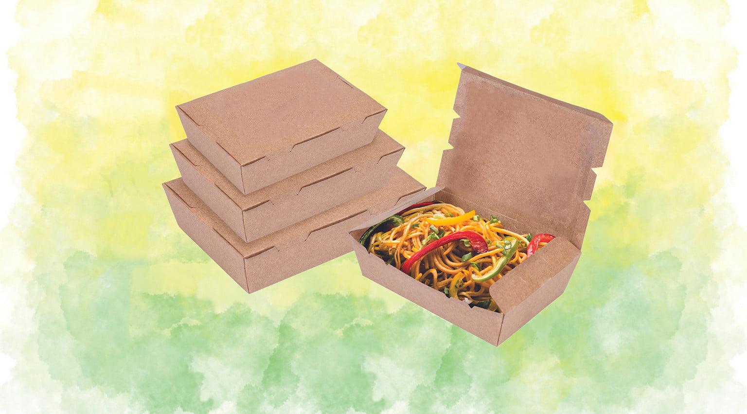 Greaseproof kraft paper lunchbox without window, eco-friendly and biodegradable food container